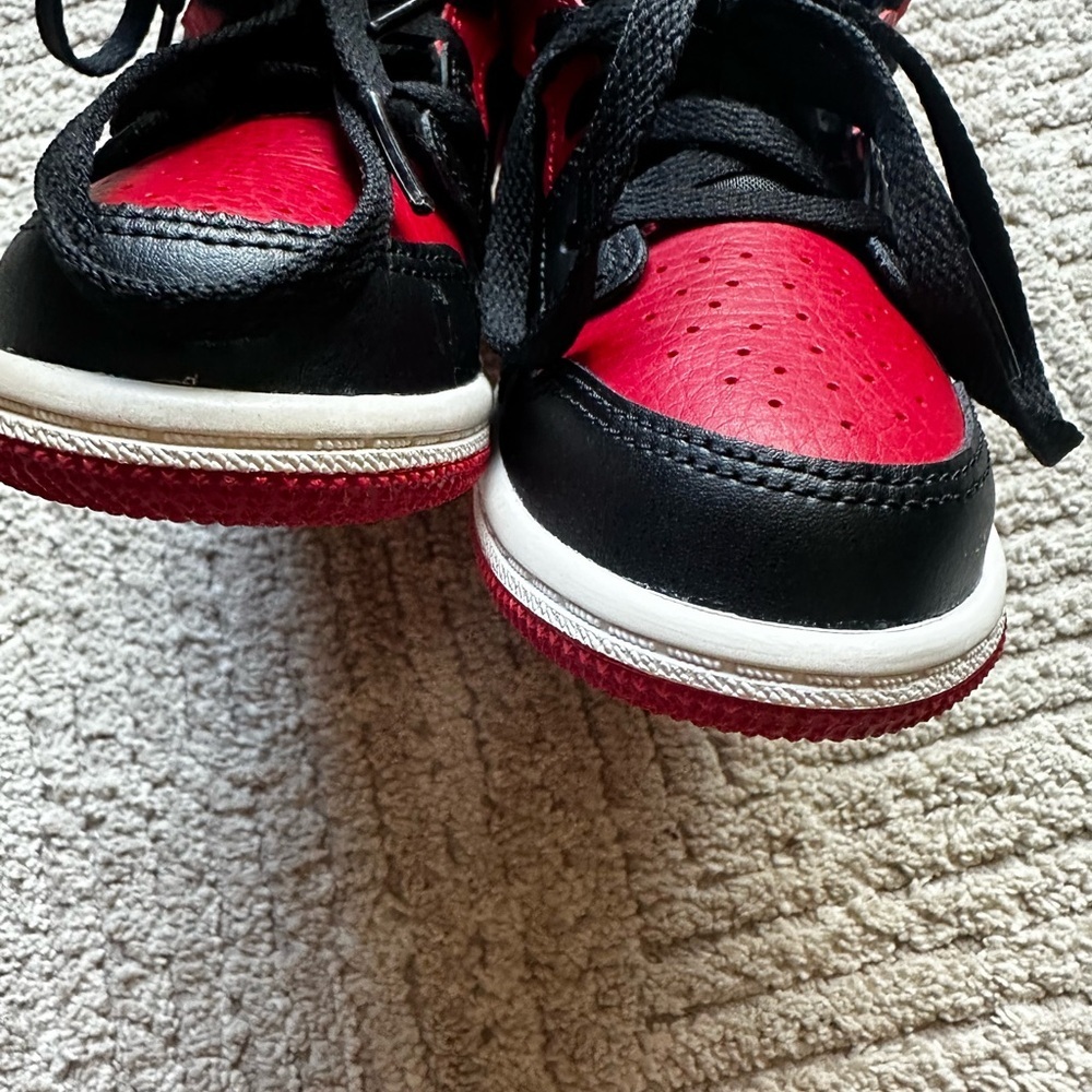Nike Air Jordan Kids Black & Red High-Top Sneakers - Picture 5 of 16